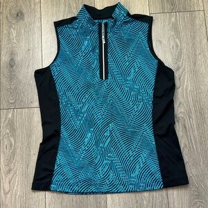Tail, SzM, blue and black sleeveless, slimming, Golf, stretch, zipper, summer